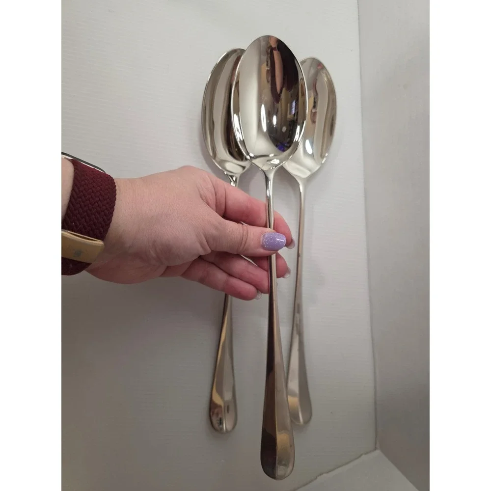 International Silver Co Serving Spoons Set 3 Large Silverplate 1991 Vintage